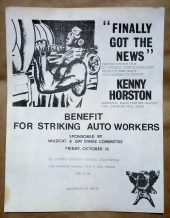 ‘Benefit for Striking Auto Workers’ event sponsored by ‘Wildcat’ and GM Strike Committee, featuring the film “Final Got The News” about Detroit’s League of Revolutionary Black Workers.