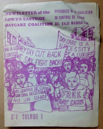 'Newsletter of the Lower Eastside Daycare Coalition’, New York, [early 1970’s]. First issue.
